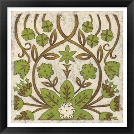 Framed Lotus Tapestry I Print