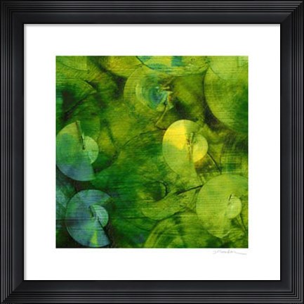 Framed Nautilus in Green II Print