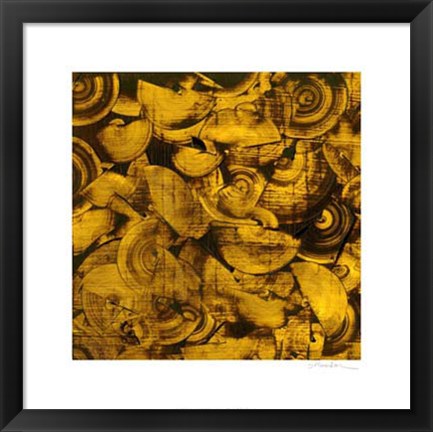 Framed Nautilus in Gold I Print