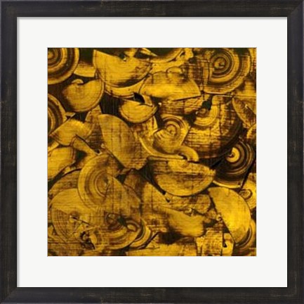 Framed Nautilus in Gold I Print
