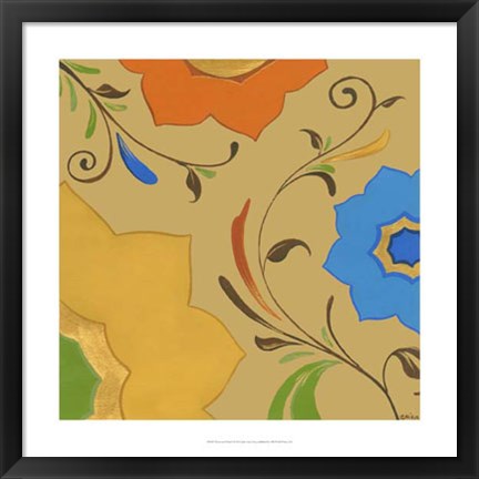 Framed Moroccan Floral I Print