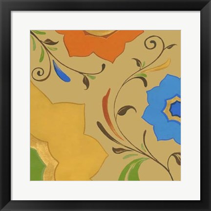 Framed Moroccan Floral I Print