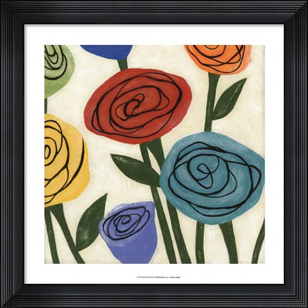 Framed Pop Roses I Print