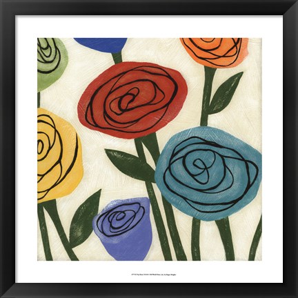 Framed Pop Roses I Print