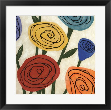 Framed Pop Roses II Print