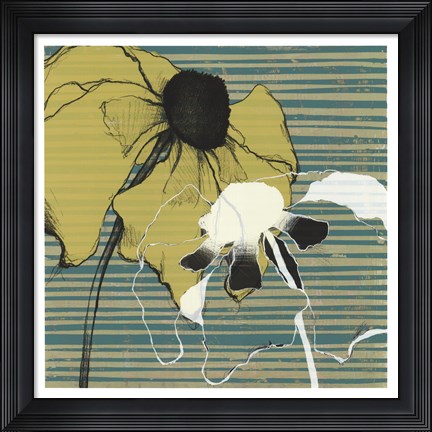 Framed Layered Poppies I Print