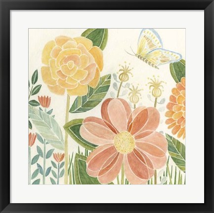 Framed Papillon Garden I Print