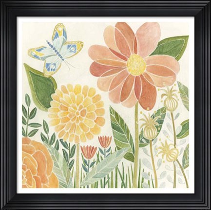 Framed Papillon Garden II Print