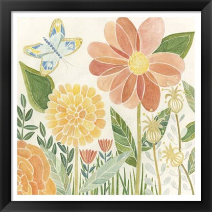 Framed Papillon Garden II Print