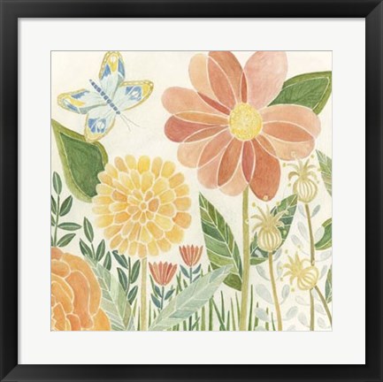 Framed Papillon Garden II Print