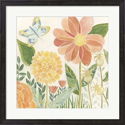 Framed Papillon Garden II Print