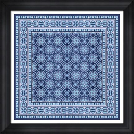 Framed Italian Mosaic in Blue I Print