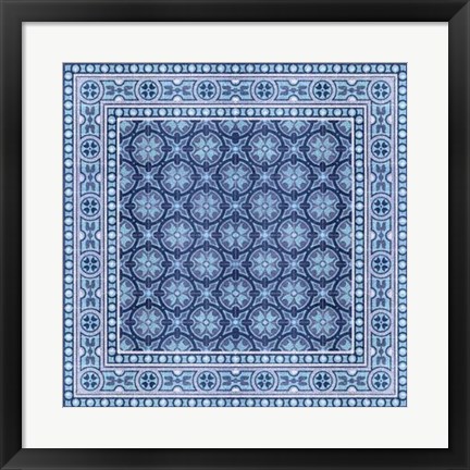 Framed Italian Mosaic in Blue I Print