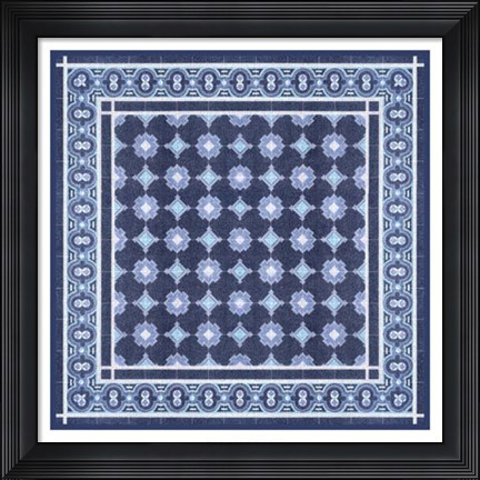 Framed Italian Mosaic in Blue II Print