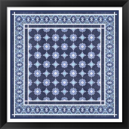 Framed Italian Mosaic in Blue II Print