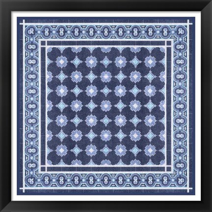 Framed Italian Mosaic in Blue II Print