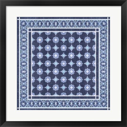 Framed Italian Mosaic in Blue II Print