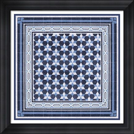 Framed Italian Mosaic in Blue III Print
