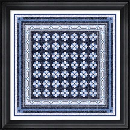 Framed Italian Mosaic in Blue IV Print