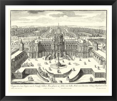 Framed Fountains of Versailles II Print