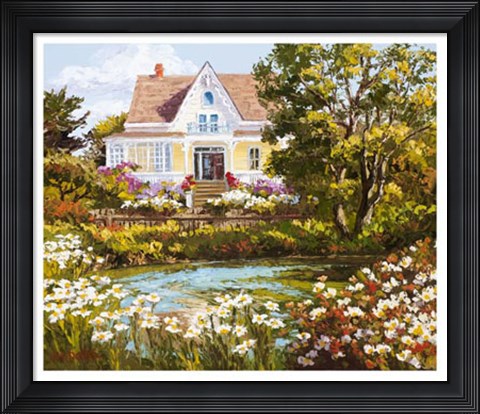 Framed Overlooking the Pond Print