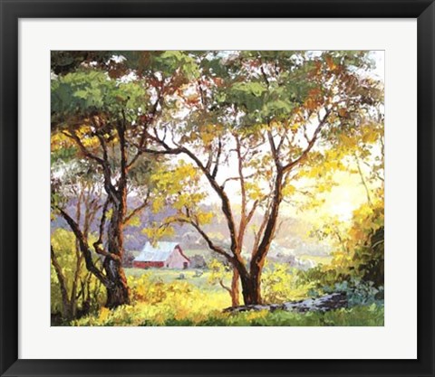 Framed Burnished Landscape Print