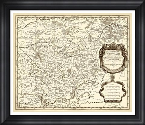 Framed Antiquarian Map I Print