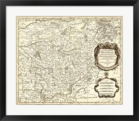 Framed Antiquarian Map I Print