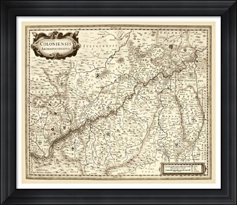 Framed Antiquarian Map II Print