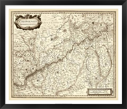 Framed Antiquarian Map II Print