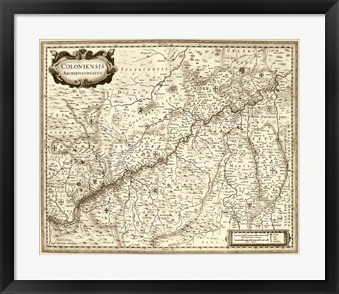 Framed Antiquarian Map II Print