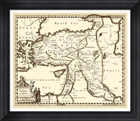 Framed Antiquarian Map III Print