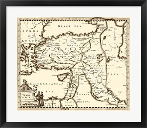 Framed Antiquarian Map III Print
