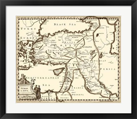 Framed Antiquarian Map III Print