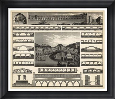 Framed Antique City Plan II Print
