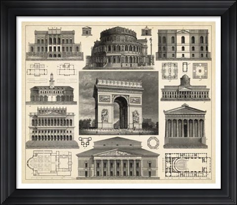 Framed Antique City Plan IV Print