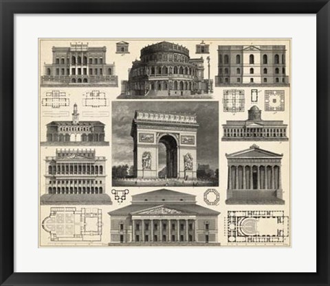 Framed Antique City Plan IV Print