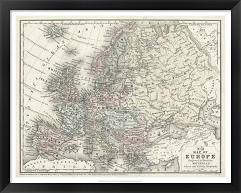 Framed Map of Europe Print