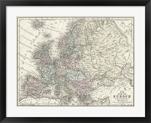 Framed Map of Europe Print