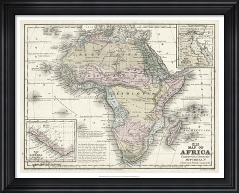 Framed Map of Africa Print