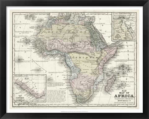 Framed Map of Africa Print