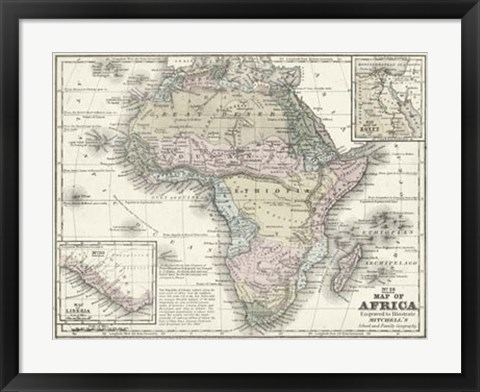 Framed Map of Africa Print