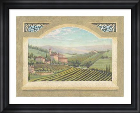 Framed Vineyard Window II Print