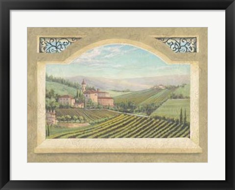 Framed Vineyard Window II Print