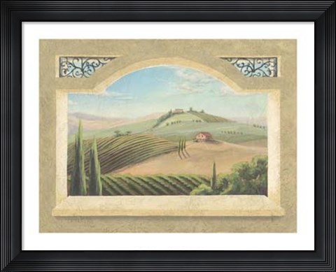 Framed Vineyard Window III Print