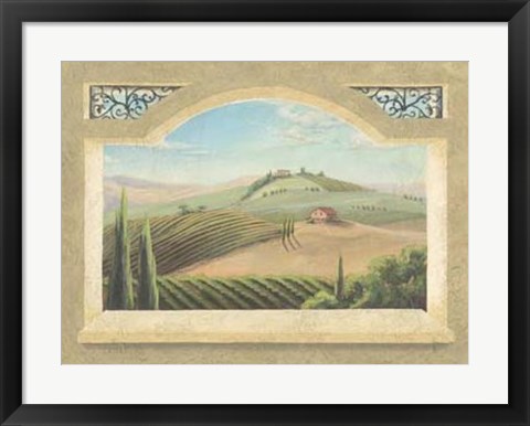 Framed Vineyard Window III Print