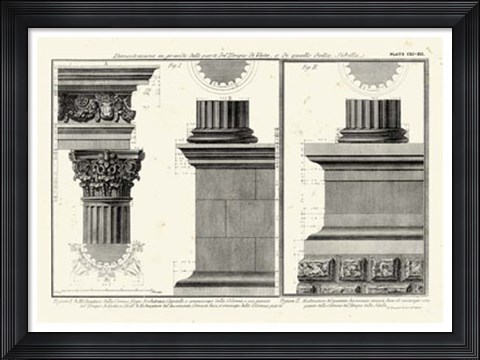 Framed Cornice Tempio di Vesta Print
