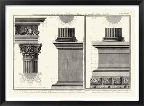 Framed Cornice Tempio di Vesta Print