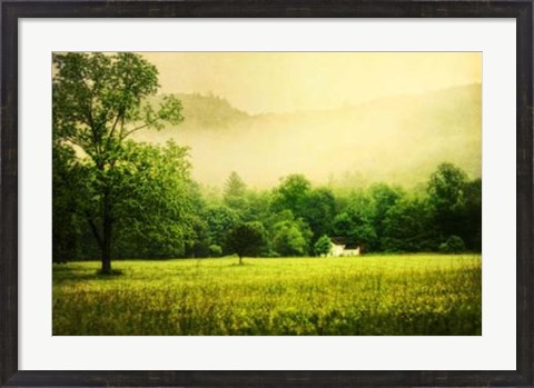 Framed Farmhouse on Foggy Morn&#39; Print