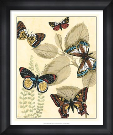 Framed Graphic Butterflies in Nature I Print